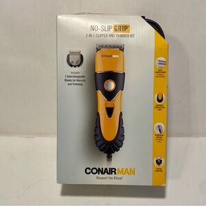 ConairMAN Non Slip Grip  2 in 1 Clipper and Trimmer Set for men New Open Box